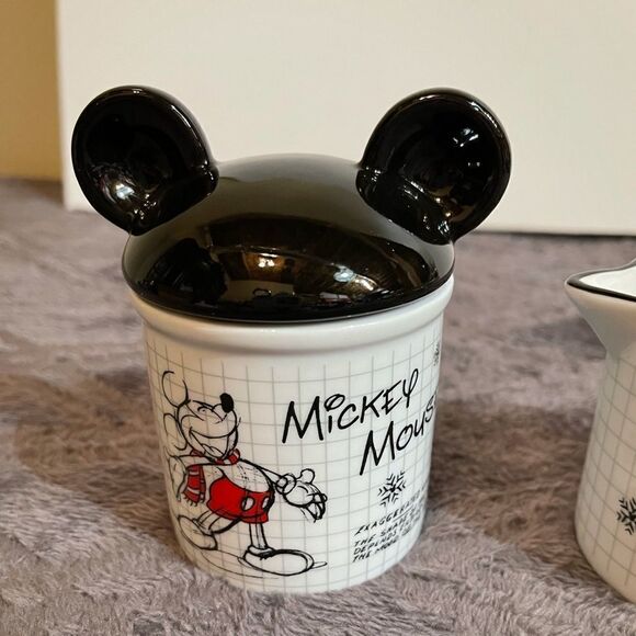 Disney Mickey & Minnie Mouse Sketchbook Christmas 4 piece Serving Set NWT - Picture 9 of 13